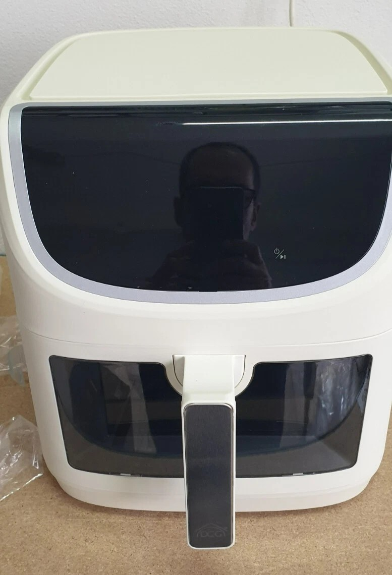 Friggitrice ad Aria Calda - 8 Litri XXL Bianca Digitale 200°C Timer Luce interna