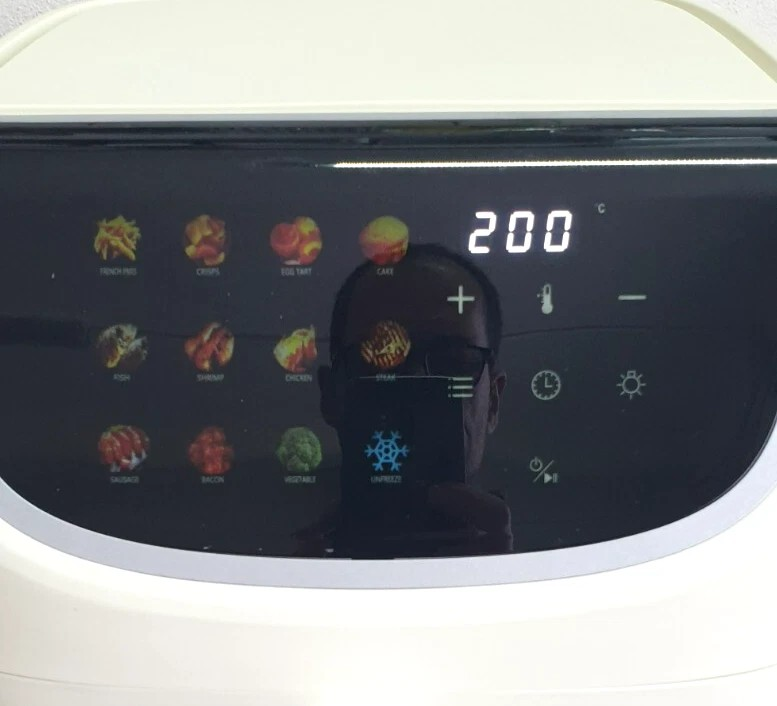 Friggitrice ad Aria Calda - 8 Litri XXL Bianca Digitale 200°C Timer Luce interna