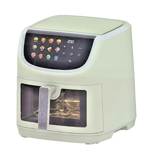 Friggitrice ad Aria Calda - 8 Litri XXL Bianca Digitale 200°C Timer Luce interna