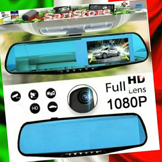 HD 1080P DASH CAM VIDEOCAMERA SPECCHIETTO RETROVISORE TELECAMERA AUTO