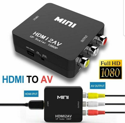 ADATTATORE CONVERTITORE VIDEO HDMI A AV RCA INTERFACCIA HDMI 2 AV