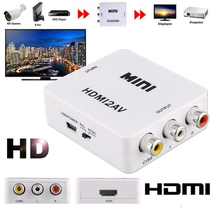 ADATTATORE CONVERTITORE VIDEO HDMI A AV RCA INTERFACCIA HDMI 2 AV