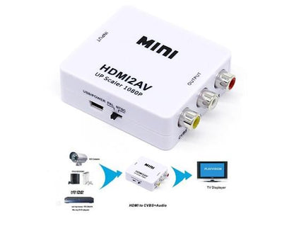 ADATTATORE CONVERTITORE VIDEO HDMI A AV RCA INTERFACCIA HDMI 2 AV