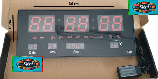 OROLOGIO DIGITALE  PER PARETE MURO A LED  PIATTO SLIM DATARIO TEMPERATURA