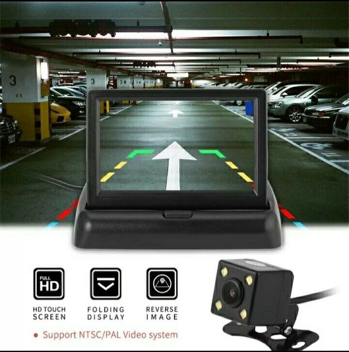 KIT MONITOR 4.3 POLLICI  + TELECAMERA AUTO CAMPER FURGONE Parcheggio ASSISTITO