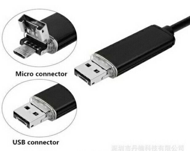 TELECAMERA SONDA ENDOSCOPICA TYPE C USB E MICRO USB FLESSIBILE 6 LED 10 MT