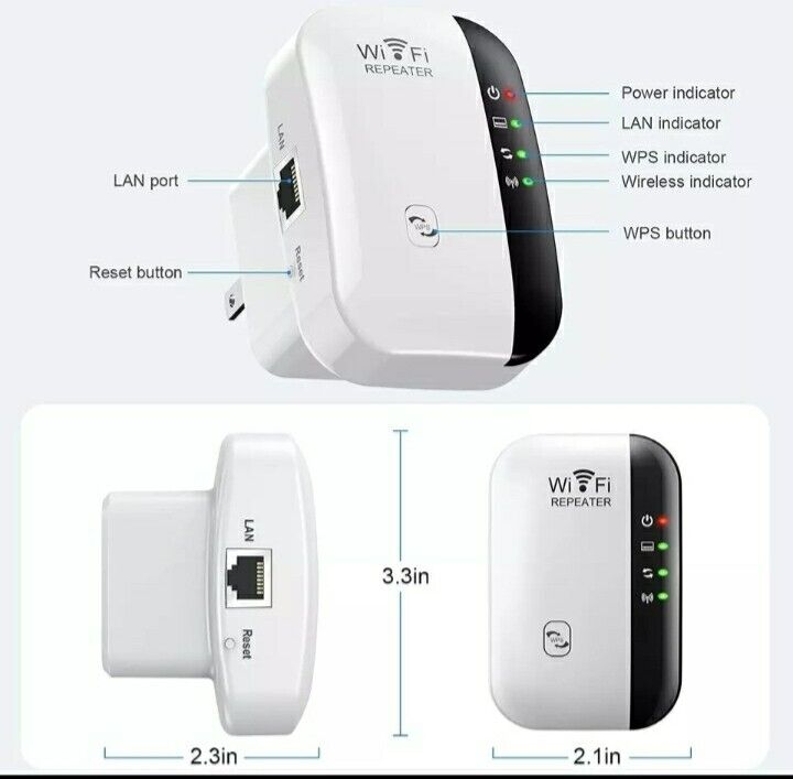 ROUTER Wireless N Wifi RIPETITORE Segnale WPS WLAN NETWORK RJ-45 2,4 GHZ 300Mbps