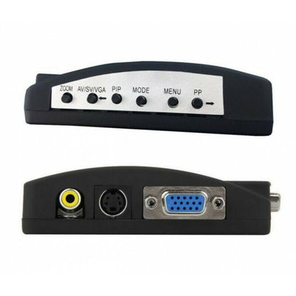 Converter HDTV CCTV DVD AV Composite RCA S-Video To VGA Monitor Video Adapter PC
