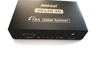 SPLITTER 1 X 4 SDOPPIATORE FULL HD 1080P UHD 4K 3D 4 USCITE HDMI AMPLIFICATE