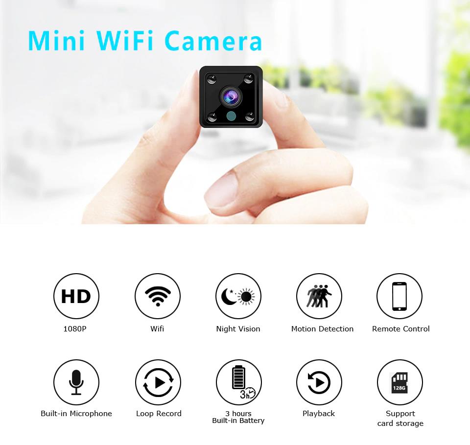 MINI TELECAMERA FULL HD APP  IP  CMOS  WIFI VISIONE REMOTA