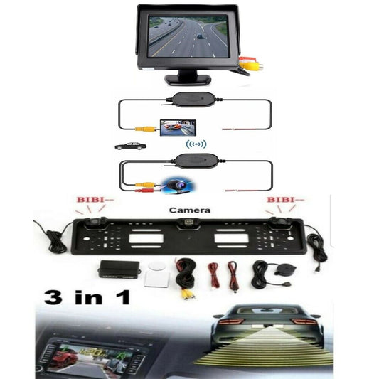 PARCHEGGIO ASSISTITO MONITOR PORTATARGA RETROCAMERA  SENSORI PARCHEGGIO CAVI