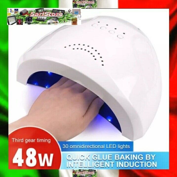 LAMPADA  LED UV 48 W TIMER UNGHIE SMALTO GEL ASCIUGATURA MANICURE NAIL ART USB