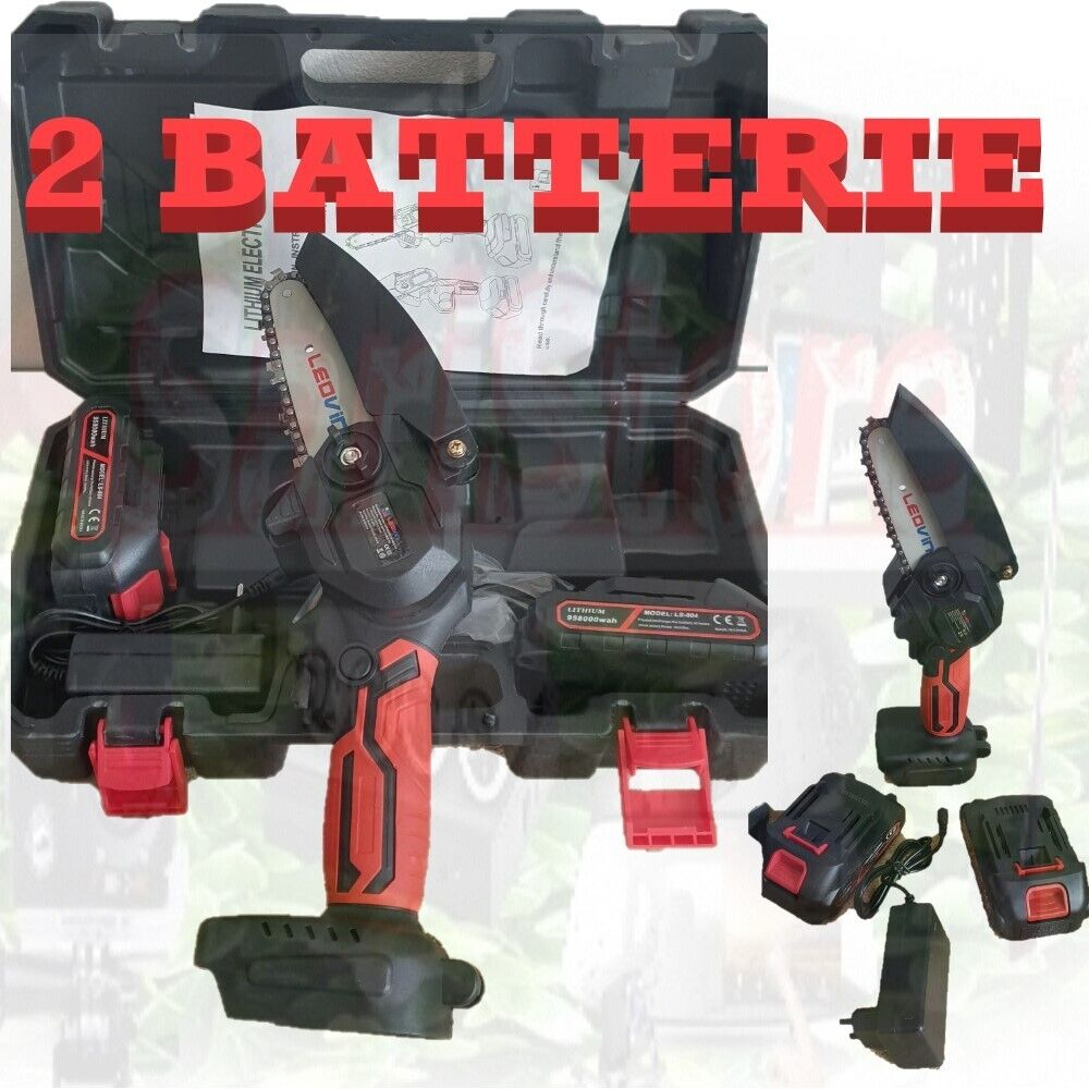 MOTOSEGA PORTATILE Batteria 2 Batterie 48V   2 Catena 4" Paraspruzzi VALIGETTA