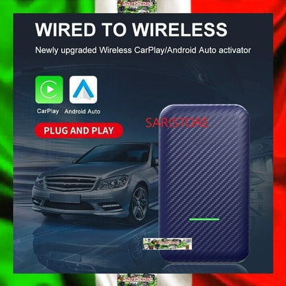 Carlinkit 4.0 Wireless Apple CarPlay e Android Auto 2 in 1 Adattatore, per auto