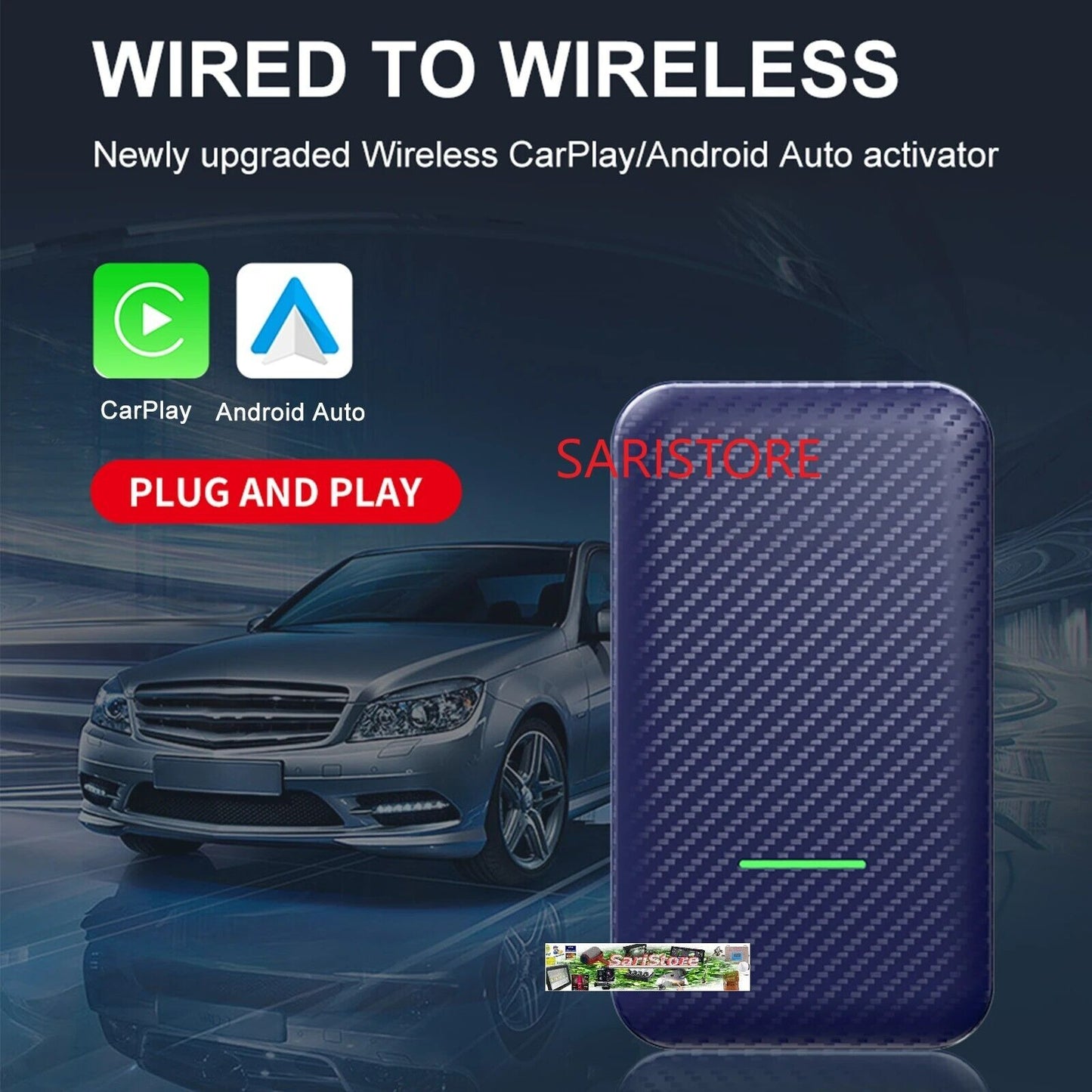 Carlinkit 4.0 Wireless Apple CarPlay e Android Auto 2 in 1 Adattatore, per auto