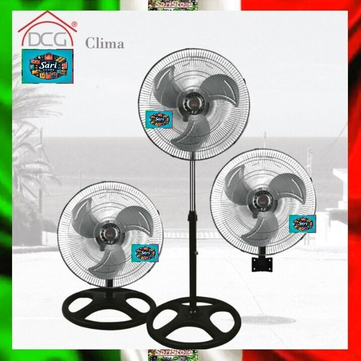 VENTILATORE 3 IN 1 a PIANTANA DA TAVOLA O MURO 3 VELOCITA DIAMETRO 45 CM 65W