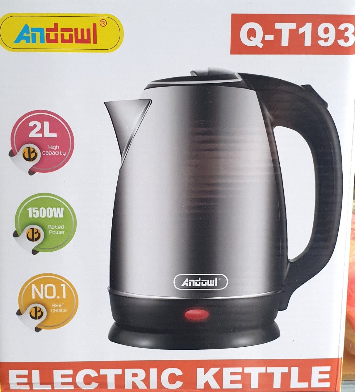 Bollitore Elettrico 1.7L 1500W Acciaio Inox Veloce, Sicuro Spegnimento Automatic