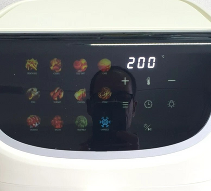 Friggitrice ad Aria Calda - 8 Litri XXL Bianca Digitale 200°C Timer Luce interna