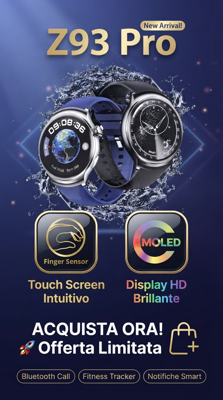 Smartwatch Z93 Pro AMOLED 1.52" - Orologio Fitness Smart con Display HD, Chiamate Bluetooth e Monitoraggio Sport