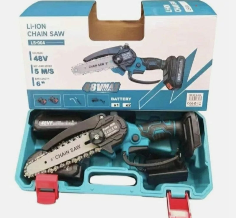 Motosega a batteria 400w cordless 2 batteria 48V catena 6 " serbatoio Olio