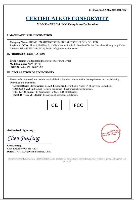 Misuratore Pressione CLASS I (Low Risk) Smart Digitale Lcd da Polso Parlante Italiano
