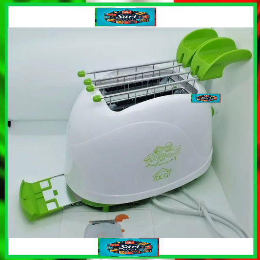 TOSTAPANE PER TOAST PAN CARRE' PANE TOSTATO 2 PINZE TIMER RACCOGLI BRICIOLE 750W